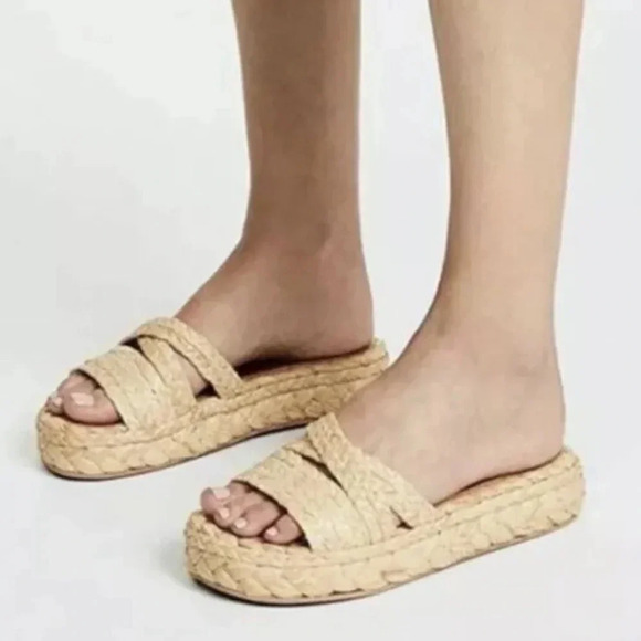 Robert Clergerie Paris rafia platform slides - Picture 2 of 6